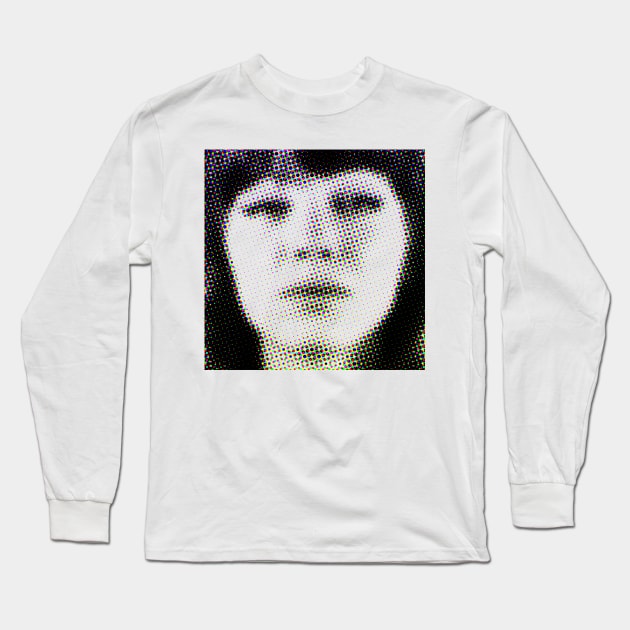 Anna Karina 60s Halftone Style Design Long Sleeve T-Shirt by DankFutura